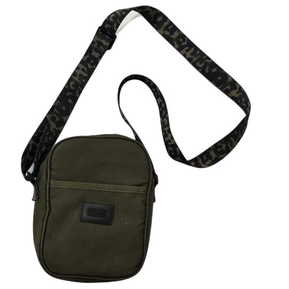 Victoria Secret PINK Green Camouflage Crossbody Purse Bag